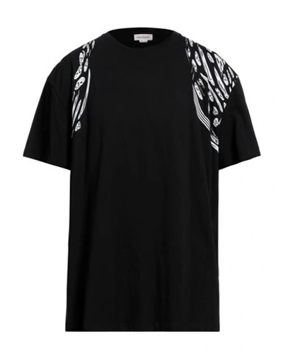 Alexander Mcqueen Man T-shirt Black Size Xl Cotton In Black