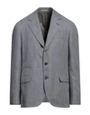Brunello Cucinelli Man Blazer Grey Size 44 Cotton, Virgin Wool