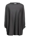 Brunello Cucinelli Woman Sweater Lead Size S Virgin Wool, Cashmere, Ecobrass, Acetate, Silk In Grey