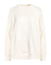 Alexander Mcqueen Woman Sweatshirt Ivory Size 4 Cotton, Elastane In White