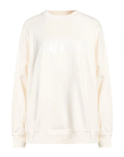 Alexander Mcqueen Woman Sweatshirt Ivory Size 2 Cotton, Elastane In White