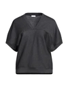Brunello Cucinelli Woman T-shirt Grey Size M Cotton, Brass