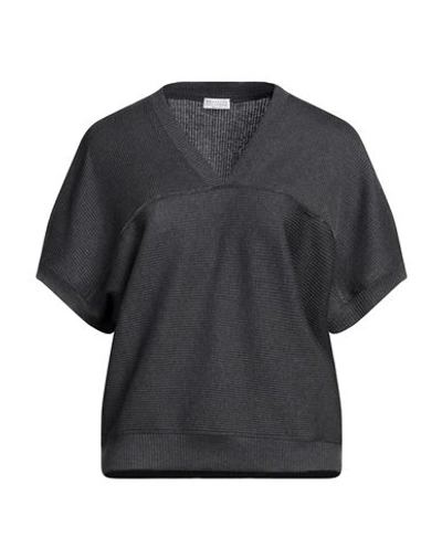 Brunello Cucinelli Woman T-shirt Grey Size Xxl Cotton, Brass