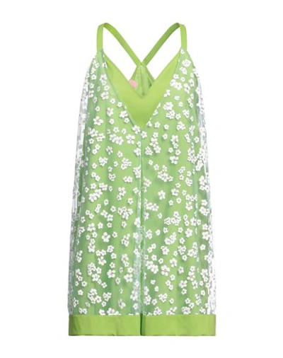 Gina Gorgeous Woman Mini Dress Green Size 10 Polyester