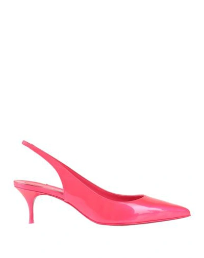 Christian Louboutin Woman Pumps Fuchsia Size 10 Soft Leather In Pink