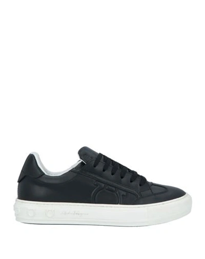 Ferragamo Woman Sneakers Black Size 8.5 Leather