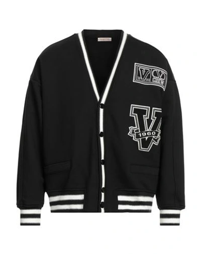 Valentino Garavani Man Sweatshirt Black Size S Cotton, Polyester, Viscose, Polyamide, Metallic Fiber