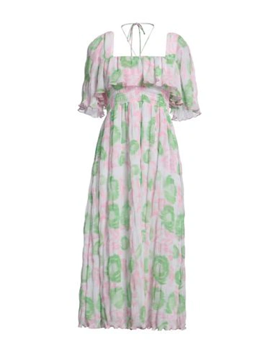 GANNI GANNI WOMAN MIDI DRESS LIGHT PINK SIZE 10/12 RECYCLED POLYESTER