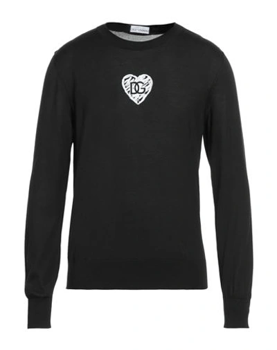 Dolce & Gabbana Man Sweater Black Size 40 Silk, Polyester