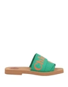 Chloé Woody Sandals In Green