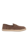 Doucal's Man Espadrilles Dark Brown Size 9 Leather