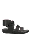 FITFLOP FITFLOP WOMAN SANDALS BLACK SIZE 7 LEATHER