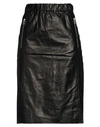 Drome Woman Midi Skirt Black Size M Lambskin