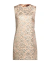 Dolce & Gabbana Woman Mini Dress Salmon Pink Size 12 Polyester, Polyamide, Metallized Polyamide