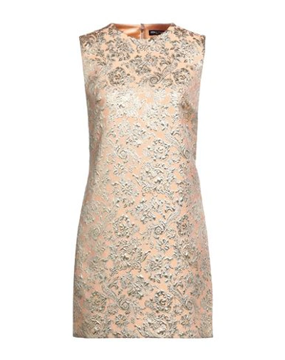 Dolce & Gabbana Woman Mini Dress Salmon Pink Size 14 Polyester, Polyamide, Metallized Polyamide