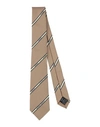 Dunhill Man Ties & Bow Ties Khaki Size - Cotton, Mulberry Silk In Beige