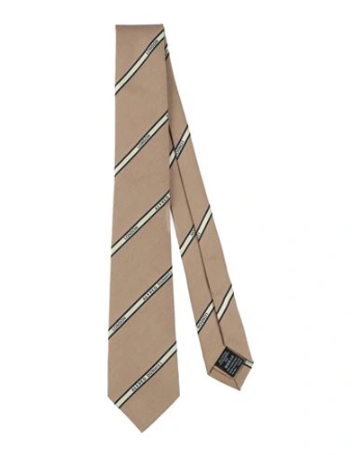 Dunhill Man Ties & Bow Ties Khaki Size - Cotton, Mulberry Silk In Beige