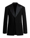 Ferragamo Wool Blazer With Satin Profiles In Black