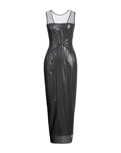 Dolce & Gabbana Woman Maxi Dress Lead Size 8 Cotton, Polyamide, Elastane In Grey