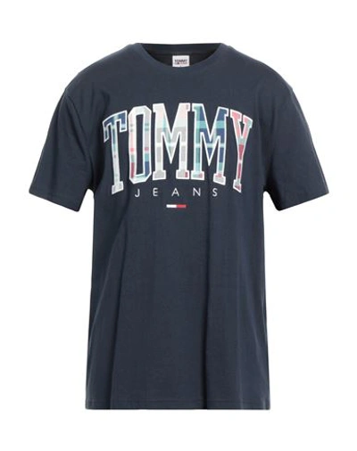 Tommy Jeans Man T-shirt Navy Blue Size Xl Cotton