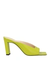 Wandler Woman Sandals Acid Green Size 7.5 Lambskin