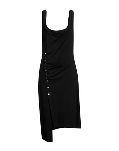 Rabanne Woman Midi Dress Black Size 12 Viscose, Elastane