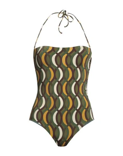 Siyu Woman One-piece Swimsuit Military Green Size 8 Polyamide, Elastane