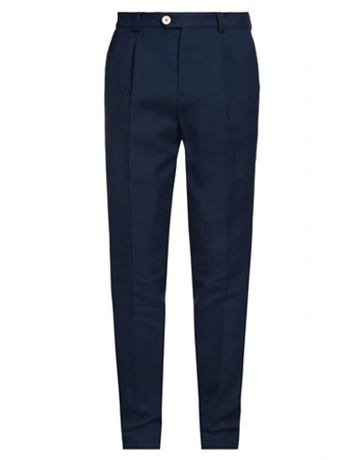 Brunello Cucinelli Man Pants Navy Blue Size 36 Linen, Wool