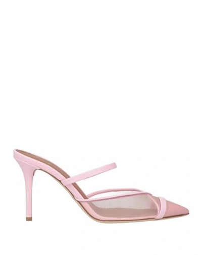 Malone Souliers Clio 85 Lace Detail Leather Mules In Pink