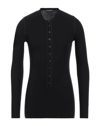 Dolce & Gabbana Man T-shirt Black Size 42 Cotton, Elastane