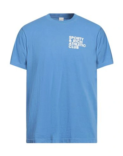 Sporty And Rich Sporty & Rich Man T-shirt Light Blue Size M Cotton