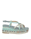 Alma En Pena . Woman Espadrilles Sky Blue Size 10 Textile Fibers