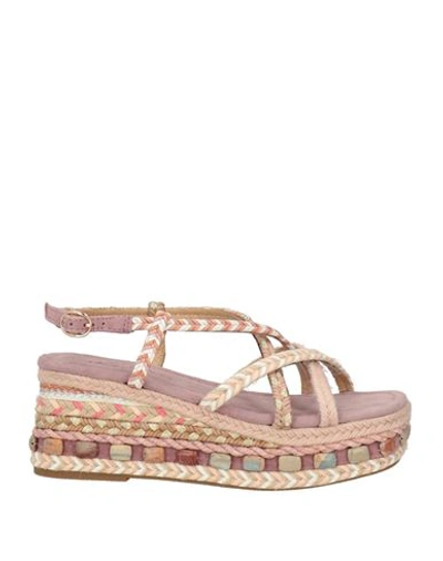 Alma En Pena . Woman Espadrilles Orange Size 11 Textile Fibers In Pink