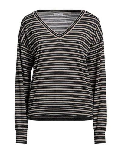 Brunello Cucinelli Woman Sweater Steel Grey Size M Virgin Wool, Cashmere, Viscose, Metallic Polyeste