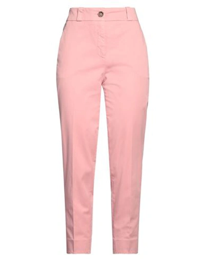 Peserico Easy Woman Pants Pink Size 12 Cotton, Elastane