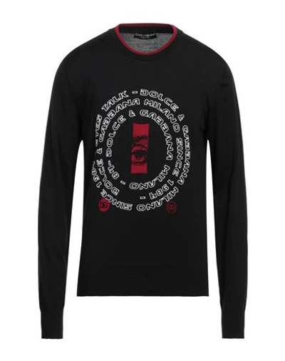 Dolce & Gabbana Man Sweater Black Size 40 Virgin Wool, Silk, Cashmere, Viscose, Polyester