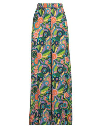 Dolce & Gabbana Woman Pants Green Size 4 Silk, Elastane