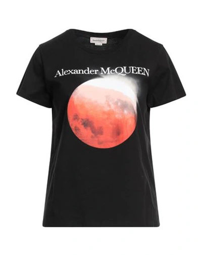 Alexander Mcqueen Woman T-shirt Black Size 8 Cotton