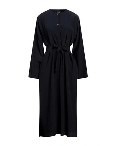 Aspesi Woman Midi Dress Midnight Blue Size 6 Silk In Black