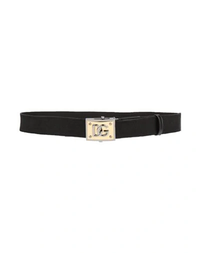 Dolce & Gabbana Man Belt Black Size 39.5 Nylon, Calfskin