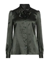 Dolce & Gabbana Bow-detail Silk Satin Blouse In Green