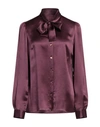 Dolce & Gabbana Woman Shirt Deep Purple Size 10 Silk In Purple