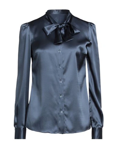 Dolce & Gabbana Woman Shirt Slate Blue Size 6 Silk
