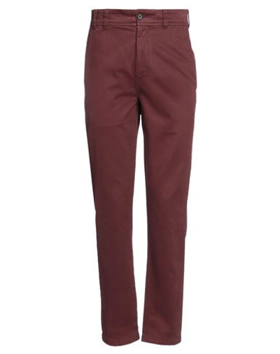Acne Studios Man Pants Burgundy Size 34 Cotton In Red