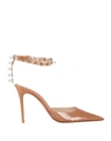 Amina Muaddi Tan Julia Heels In Beige