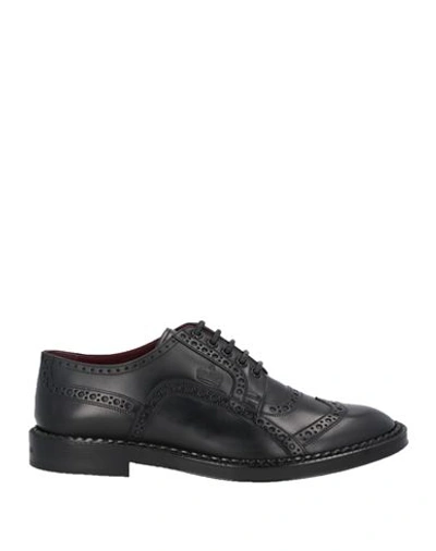 Dolce & Gabbana Man Lace-up Shoes Black Size 8.5 Leather