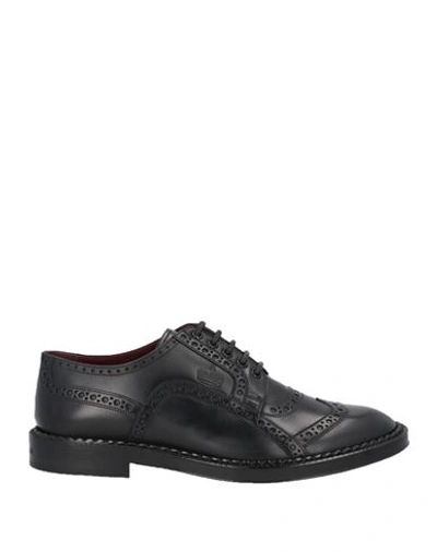 Dolce & Gabbana Man Lace-up Shoes Black Size 7.5 Leather