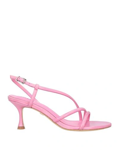 LOLA CRUZ LOLA CRUZ WOMAN SANDALS PINK SIZE 7 LEATHER