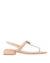 BURBERRY BURBERRY WOMAN THONG SANDAL BLUSH SIZE 7 LEATHER