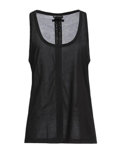 Tom Ford Woman Tank Top Black Size 6 Silk